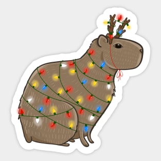 Christmas Capybara Sticker